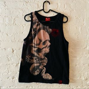 TRIBAL  SKULL & SNAKE TATTOO TANK TOP - STREET WEAR -BOYFRIEND SHIRT